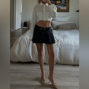 Abrand Black Denim Mini Skirt